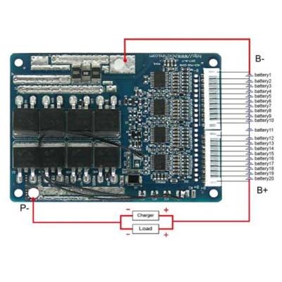 중국 FR4 BesTech BMS and PCM 19S 25A BMS for Li-ion/LiFePO4 70.3V/79.8V/60.8V/68.4V management system with balance 판매용