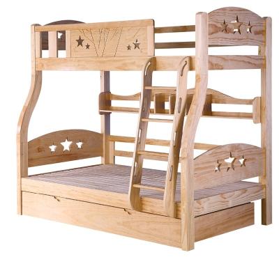 China New Zealand Pine Wood Modern Style Design Safety Baby Furniture Bunk Bed New for sale