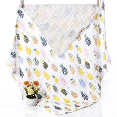 China Baby Blanket Muslin Anti-pilling 6 Layers Infant Wrap Blankets 110x110cm for sale