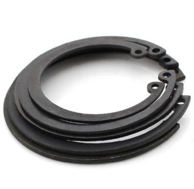 China Din472 split circlip m50m60m70m80m90 manufacturer 65 manganese steel black hole for sale