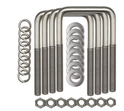 China Stainless Steel Boat Trailer U Bolts, Stainless Steel Square U Bolt With Gaskets And Nuts, Spare Parts And Accessories For Trailere Automobiles for sale