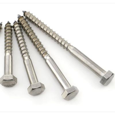 China Whole DIN571 High Quality Stainless Steel Hex Lag Stainless Steel Wood Screws for sale