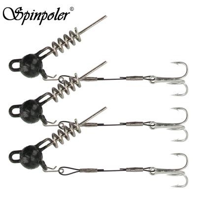 China Spinpole Eccentric Feed Jig Head Wide Setup Crank Offset Fishing With Stinger For Rig Jig Feed Lure Steel Wire Soft Fishing Hook Wide Crank top three for sale