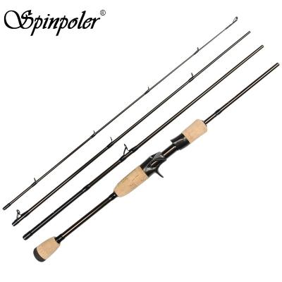 China New 7g-21g Portable Spinpoler Travel Spinning Fishing Rod Carbon 4 Sections 1.98m Spinning Mount Rod With Tube Medium Power for sale