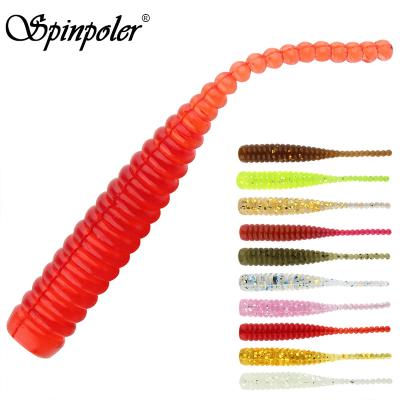 China Spinpoler 100pc Silicone Fishing Lures Soft Plastic Worm Baits Tail Drop Shooting Micro Plastic Ice Fishing For Bass Perch Pike Trout Bass Silicone Fishing Soft Lures for sale