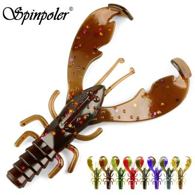 China Soft TPR Spinpoler Crawfish Fishing Lure Artificial Freshwater Bass Reds, Flounder, Spot Trout 7.5cm Shrimp Silicone Creature Bait for sale