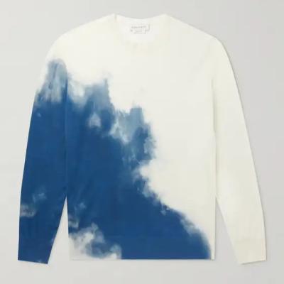 China high quality Anti-wrinkle cotton custom print logo sky dye tie men's sweatshirt plus size men's hoodies for sale