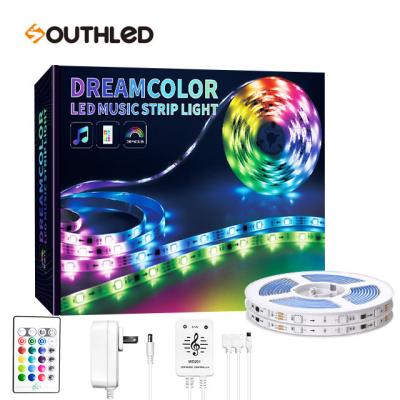 China Voice Offline Control LANDSCAPE Music Light Strip ip65 5050 1903 RGB Marquee Strips IC LED Shining Light Strip Set For Home Decorate for sale