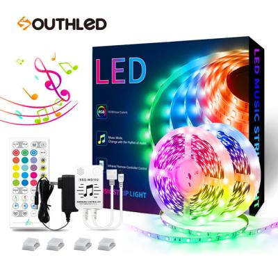 China Amazon Hot Sale Residential LED Kit Music Sync 5050 RGB LED Strip Lights for sale