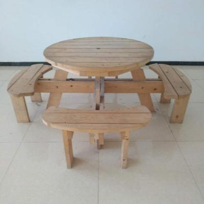 China Garden Waterproof Leisure Solid Wood Picnic Table for sale