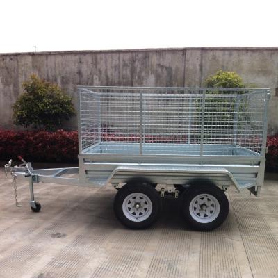 China Other Trailers Simple Design Galvanized Transport Caged Car Box Trailer for sale