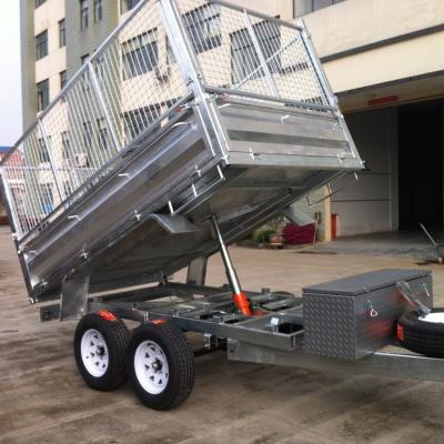 China Hot Sale 4 Wheel Car Trailer Axle Tipping Tandem Trailer With 600mm Cage Atm 750KG for sale