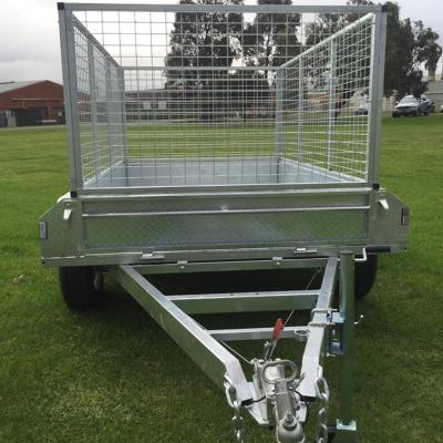 China Other Trailers Hot Dipped Galvanized 8X5 Farm Cage Tipping Trailer for sale