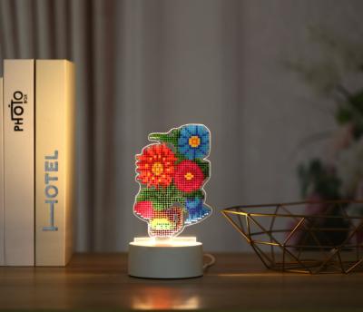 China Classic N-YD004 Diamond Painting Night Light DIY Diamond Painting Lamp Bedside Night Light Arts Crafts for Home Decoration for sale