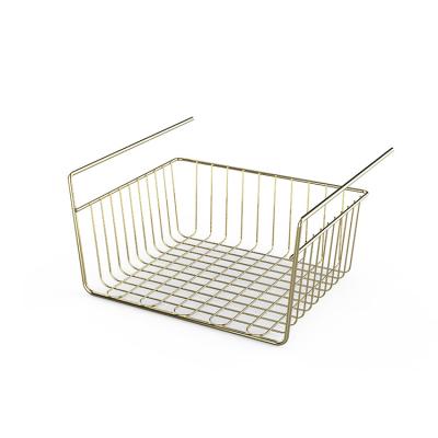 China Bathroom Viable Sideboard Wardrobes Laundry Wire Metal Insert Metal Storage Hanging Baskets Under Shelf Basket for sale