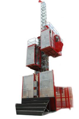 China Red Painted SC200 Material Building Twin Cage Hoist 3.2 x 1.5 x 2.5m for sale