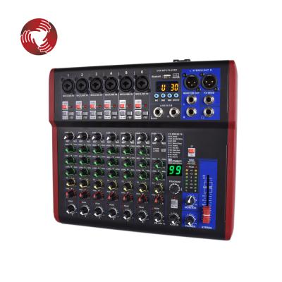 China Professional KTV 8 Channel Sound Mixer 99 DSP Effects USB Audio Inputs for sale