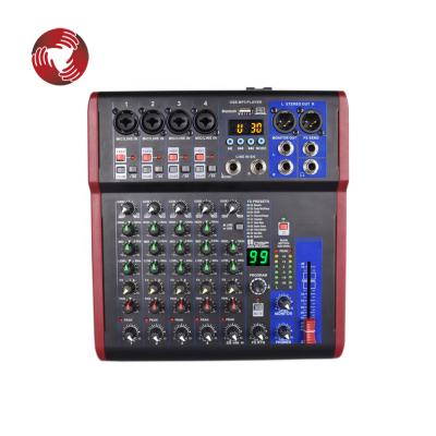 China 99 Sorts 6 Channel Professional Audio Sound Mixer With MP3 Inputs for sale