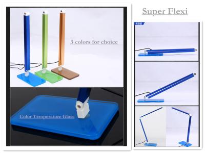 China Foldable Colorfule tempered Glass base LED Table Lamps  4W USB connector for sale