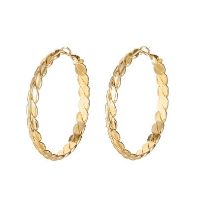 China 2021 new CLASSIC style crescent circle earrings shape gold plated stainless steel circle wrap earrings for sale