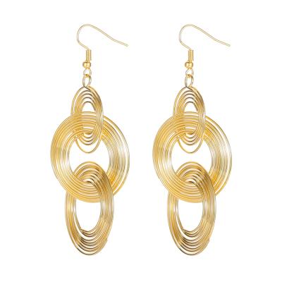 China New Customized Simple Women's Jewelry Stainless Steel Gold Plated Earrings CLASSIC for sale