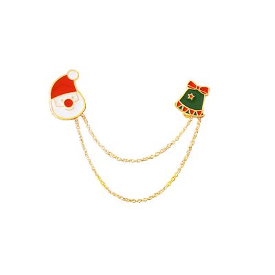 China Personal Use Santa Claus and Bell Two Pendants Brooch for sale