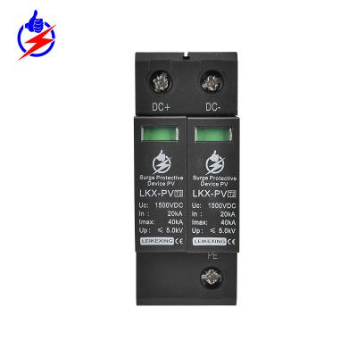 China wholesale LKX-PV2P-1500V voltage black surge protector for appliance wall socket surge protector LKX-PV2P-1500V black for sale