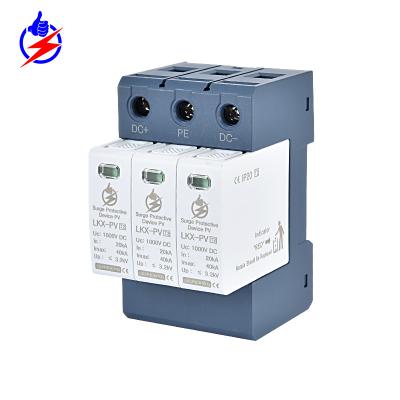 China Popular Coaxial LKX-PV3P-1000V Surge Protector 20KA IP20 Timer Surge Protector LKX-PV3P-1000V for sale