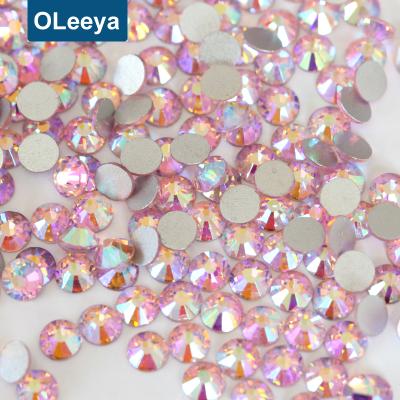 China Factory 1440pcs SS20 Clear Pink Glass Back Clear Silver Flatback ab fix flatback crystal non-hot rhinestones for sale