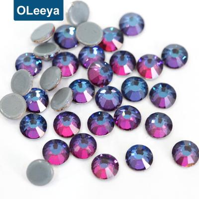 China Hot Direct Sales ss6 ss8 ss10 ss16 ss20 Glass Fix Rhinestone Flatback Oleeya Flatback Strass For DIY Clothes for sale