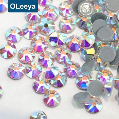 China Oleeya Grade Xirius 16 Extremely Shiny Cut 2088 Facets SS20 AB Hot Fix Crystal Rhinestone With German Glue For Garment for sale