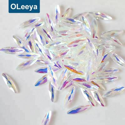 China Oleeya High Reflection Fancy K9 Flatback Transparent Clear Fake Stones AB Pure Plant For Nail Art DIY Decoration for sale