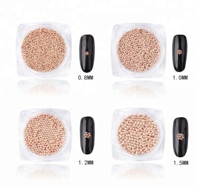 China Pointback Factory Wholesale Over 160 Colors 0.8-2.0mm Metal Nail Glitter 0.8mm Rose Gold Glitter Bead For DIY Decoration for sale