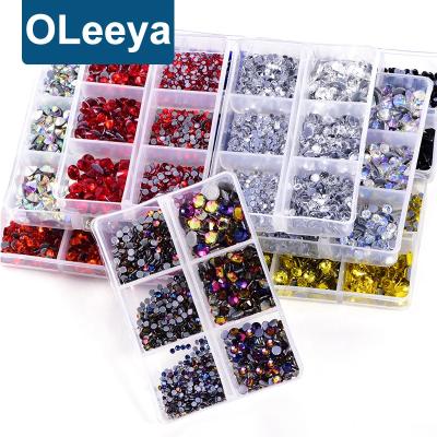 China Oleeya 1200pcs/Box Flatback Mix Files HotFix High Quality Fake Stones Flatback Stone Crystals Wholesale for sale