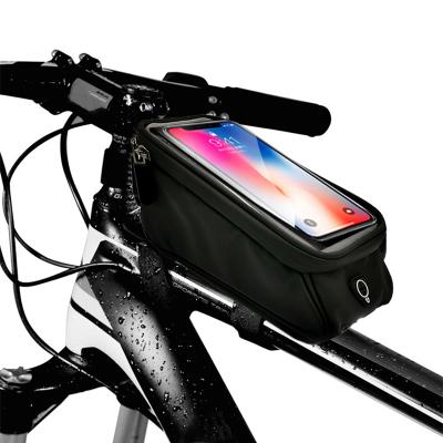 China Ourtdoor Sports Travel Bicycle Bag Factory Supplying Front Handlebar Tube Frame Bike Case Bag Phone Mount Waterproof Bag Bicycle Recycling Bags for sale