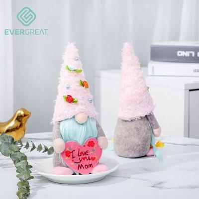 China Festival Decoration Hot Sale 2023 Customized Mother's Day Decorations Gifts Plush Pink Happy Mothers Day Gnomes With Heart for sale