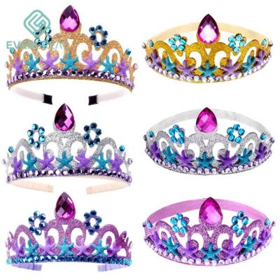 China Evergreat Mermaid Party Costume Supplies Mermaid Birthday Party Decoration Tiaras Headband For Girls Mermaid Party Crown for sale