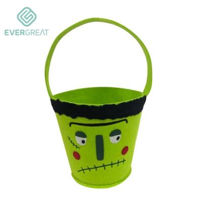 China BSCI New Durable Felt Storage Candy Basket Halloween Stackable Bucket For Kids for sale