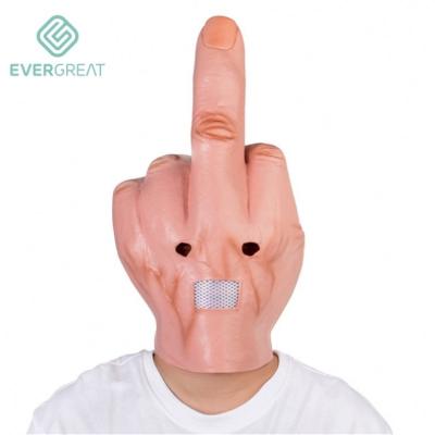 China EE413 Adults Latex Helmet Dress Latex Head Crawling Middle Finger Skull Curse Word Skull Middle Finger DJ Party Halloween Full Face Mask Costume Toys for sale