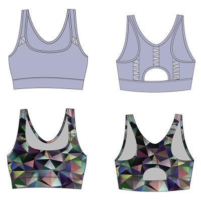 China Breathable Sporty High Print Workout Wear Manufacture Gym Yoga Top Bra Women Plus Size Sports Bra for sale