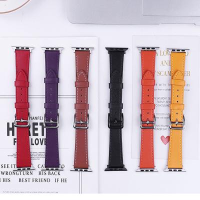 China Luxury Fashion Leather Watch Band 42mm 38mm 40mm 44mm For iwatch 6 5 4 3 2 Watch Strap Leather Accessories for sale