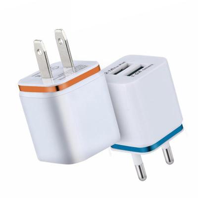 China Wholesale Mobile Phone Dual USB Plug Adapter Wall Mobile Phone QC 3.0 Fast Charging Portable EU/USA Charger New 2.1A Universal Charger Travel for sale