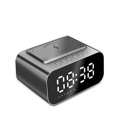 China New Design Wireless Portable Speaker Clock LED Digital Alarm Clock Foreign Trade DC3.7V 2000mAh Charging Audio Explosion for sale