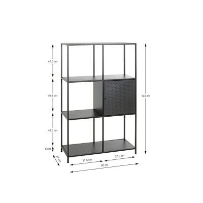 China Knock down Home Office furniture Modern black White Metal bookshelf 3 Bookshelf storage Organizer Bookshelf bookcase 1 door for sale