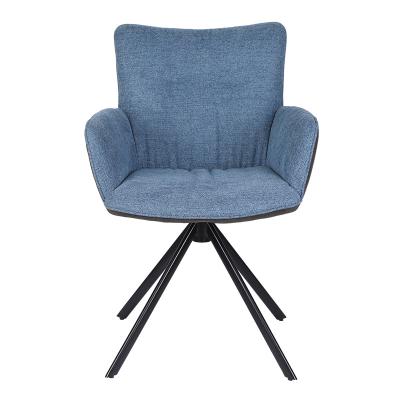 China Nordic Modern Restaurant Rotation Furniture Dining Chair Set Iron Legs Velvet Fabric Backrest Dining Chair For Home for sale