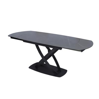 China Extendable Luxury Marble Dining Table Rock Slab Dining Table Extendable Dining Table for sale