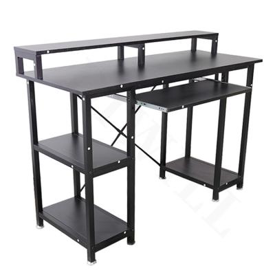 China (Height) Adjustable Computer Desk with Storage Shelves/Tray/Keyboard Monitor Stand Study Table for Home Office for sale