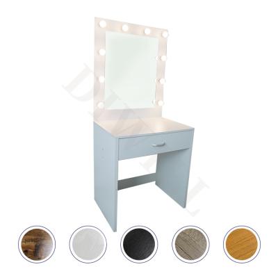 China Adjustable Modern Simple Style Woman Furniture Wooden Bedroom Dressing Table (Other) With LED Bulbs Lighting for sale