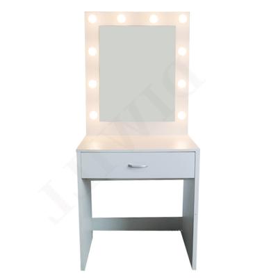 China (Other) Customized Modern Lighting Adjustable Mirror Design Bedroom Hot Selling Simple Wooden Dressing Table for sale