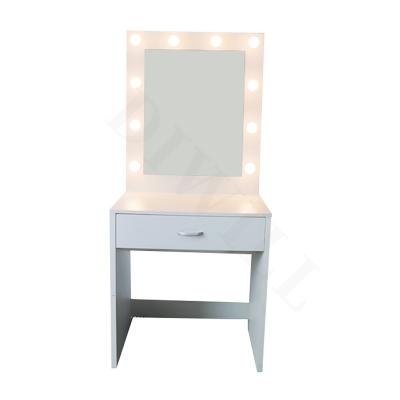 China (Other)Adjustable Accept Customized Modern Luxury Bedroom Furniture Makeup Dressing Table With Lighted Mirror for sale